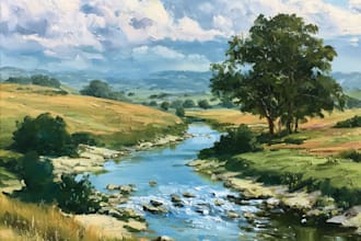 paint a custom landscape oil painting on canvas