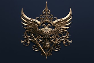 create a custom fantasy faction crest illustration
