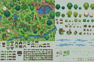 do pixel art tileset, 2d top down game environment, pixel art platformer tileset