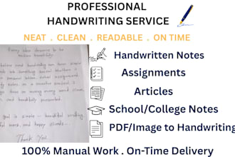 write neat handwritten notes and assignments