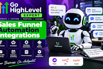 gohighlevel website, ai chatbot, automation and sales funnel