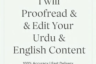 proofread and edit your urdu and english content with 100 accuracy