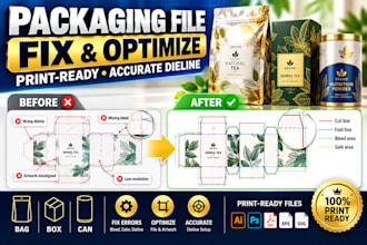 fix and optimize your packaging file to be print ready