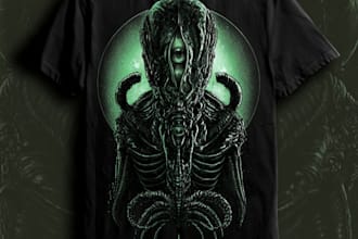 create alien t shirt design horror t shirt design fantasy t shirt design