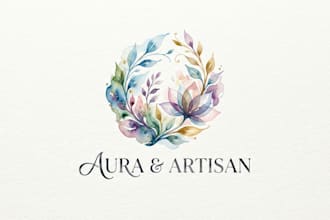 design a artistic watercolor logo for your brand