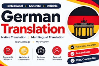 do german translation, native translation and certified translation