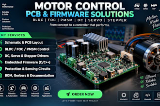 do bldc foc pmsm dc motor servo stepper controller pcb and firmware design