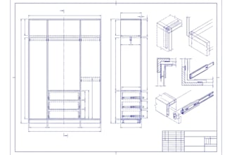 create wardrobe interior, drawer system and closet organizer shop drawings