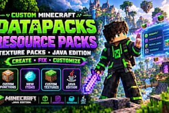 create custom minecraft datapack data pack resource pack texture pack for java