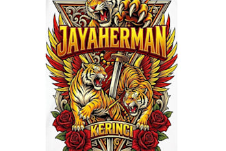craft a custom vintage tiger logo and vector illustration