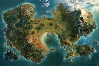 create a fantastic map for a book or board game