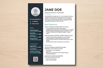 create modern CV with qr code linking to your website