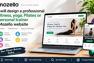 design online fitness yoga pilates personal trainers coach mozello website