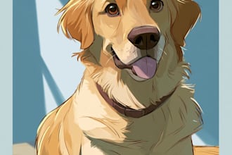 draw a custom digital pet portrait from photo
