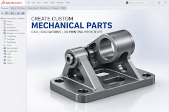 create custom functional mechanical parts cad solidworks 3d printing prototype