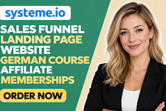 systeme io sales funnel landing page website german course affiliate memberships