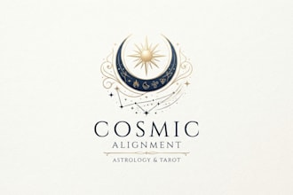 design a mystical and elegant astrology logo
