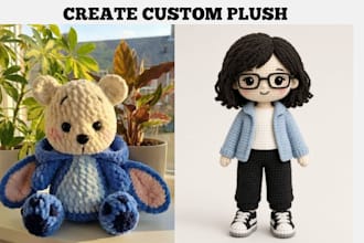 turn your character into a custom crochet labubu plush toy perfect for gift
