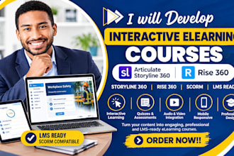 develop interactive elearning courses in articulate storyline 360 and rise 360