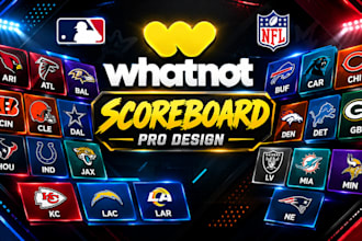 design custom whatnot overlays, scoreboards and animated transitions