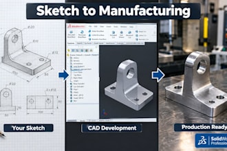 design industrial tools, mechanical parts, assemblies and product from sketch