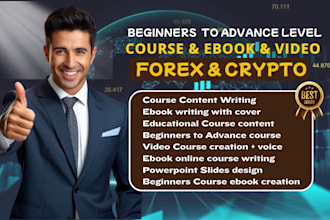 create forex crypto trading course, ebook writing, video course, online course