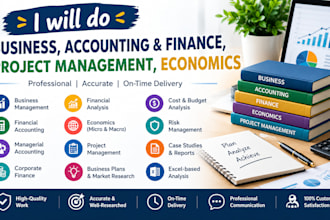 do business, accounting and finance, project management, economics