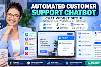 setup automated customer support chat widget businesss web portal chatbot