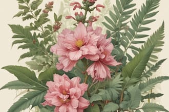 craft a beautiful botanical or floral illustration