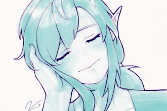 do a monochrome sketch of any character