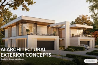 create ai architectural exterior concepts and realistic renders