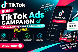 run tiktok ads campaign, tiktok advertising and tiktok ads manager for sales
