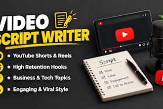 write yt scripts, instagram reels scripts, video content