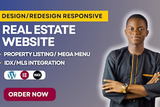 design real estate website, wordpress and wix real estate