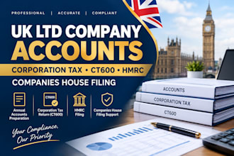 prepare and file uk ltd company account and corporation tax to hmrc