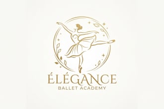 design an elegant and graceful ballerina logo