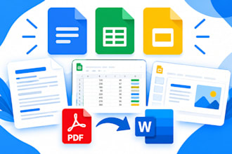 do google docs, sheets, slides formatting, data entry