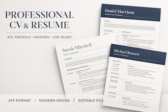 create a professional ats friendly resume or CV
