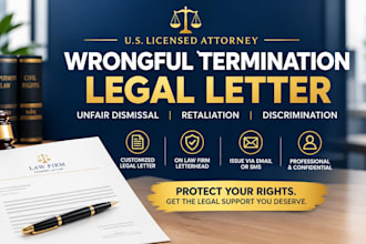 draft a wrongful termination or unfair dismissal legal letter