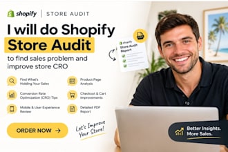 do shopify store audit to find sales problem and improve ecommerce conversions