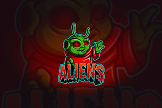 make a one of a kind alien mascot logo