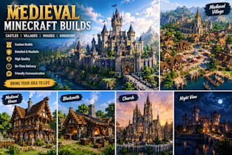 build custom medieval minecraft castles, villages and kingdoms