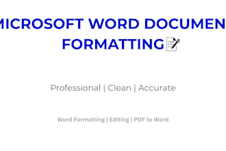 format and edit microsoft word document professionally