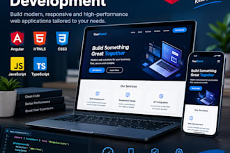 develop a responsive angular website or web application