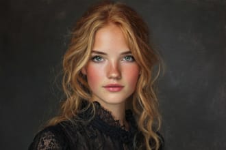 paint realistic portrait painting from a photo