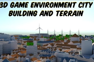build 3d game maps, terrain map, 3d city map, environments for unity and unreal