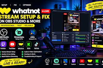 setup and fix whatnot live stream with obs studio, streamlabs or vmix