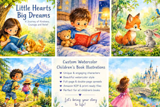 illustrate watercolor children story book illustration children kids story book