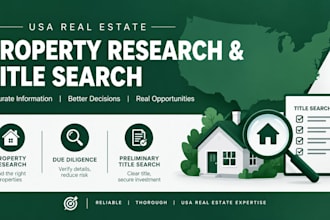 do property research, due diligence and preliminary title search