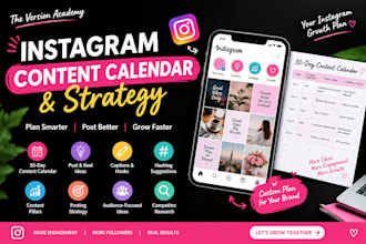 create a strategic instagram with calendar for your business